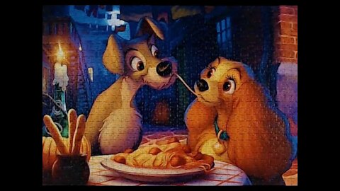 Lady and the Tramp 1000 Piece Jigsaw Puzzle Time Lapse