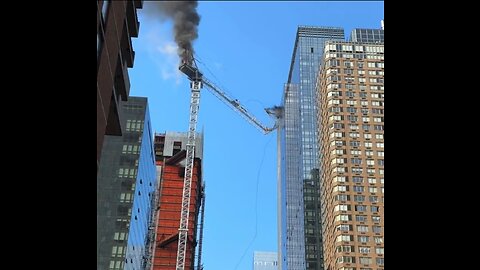 High Rise Crane Catches Fire And Collapses In NYC