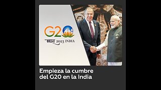El primer ministro indio, Narendra Modi, da la bienvenida a los líderes del G20