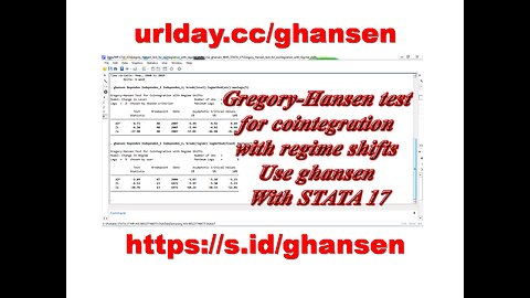 Gregory-Hansen test for cointegration with regime shifts Use ghansen With STATA 17