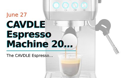 CAVDLE Espresso Machine 20 Bar, Professional Espresso Maker with Milk Frother Steam Wand, Compa...