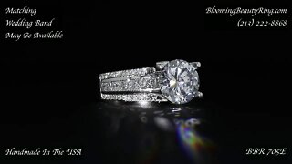 BBR 705E Diamond Engagement Ring With Sapphire By BloomingBeautyRing.com