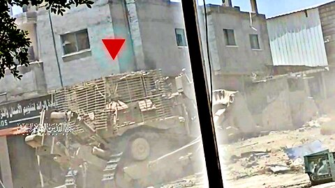 Al-Qassam Hit Zionist D9 Bulldozer in Downtown Rafah