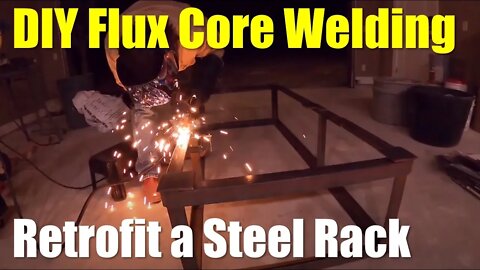 Cut and Weld a Steel Rack From Angle Iron Using Flux Cored Welder ✅