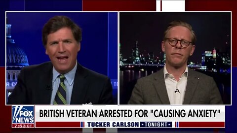 Actor Laurence Fox talks about the video of a British veteran being arrested for "causing anxiety"