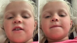 Kid steals mom's phone, tells camera how much she loves her