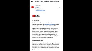 Banned from YouTube