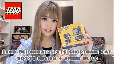 LEGO Brickheadz Pets Shorthair Cat and Kitten 40441 Speed Build + Review | Lego 40441 【中文字幕】