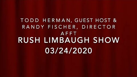 Rush Limbaugh Show Call with Todd Herman & Randy Fischer AFFT Director