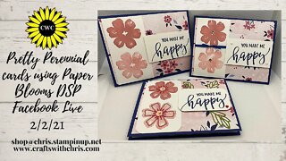 Pretty Perennials Cards using Stampin' Up! products Facebook live