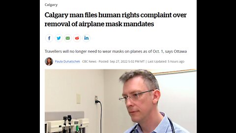 UCalgary Prof (And Associate Dean) Files HRT Complaint To REINSTATE Masks On Flights