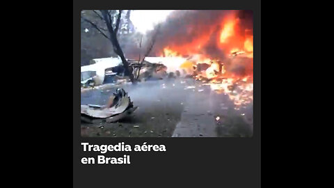 Primeras imágenes desde el lugar de la caída del avión de pasajeros en Brasil