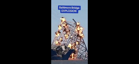 Baltimore's Key Bridge is blown up in controlled demolition after a ship struck it on 26 March...