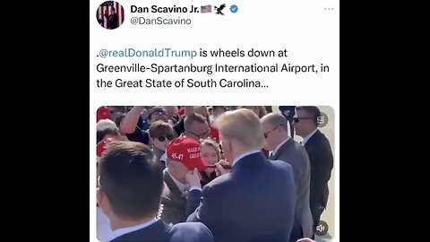 TRUMP❤️🇺🇸🥇TOUCHES DOWN IN SOUTH CAROLINA AIRPORT💙🇺🇸🏅🛬⭐️