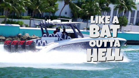 4 ENGINE SPEEDBOAT SPEEDING LIKE A BAT OUTTA HELL