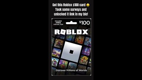 DO THIS SURVEY FOR A CHANCE TO GET A $100 ROBLOX GIFT CARD