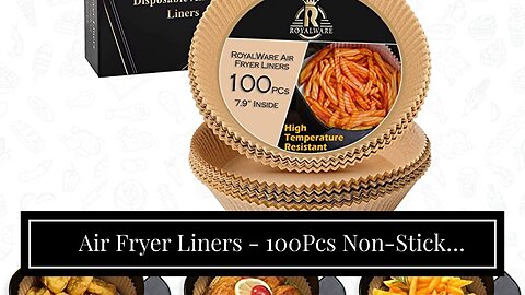 Air Fryer Liners - 100Pcs Non-Stick Disposable Paper Liners - Square Parchment Paper for 2-4 QT...