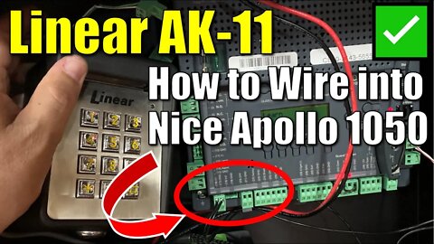 ✅ Linear AK-11 Keypad ● Connect to Nice Apollo 1050 Gate Operator. How to Wire it!