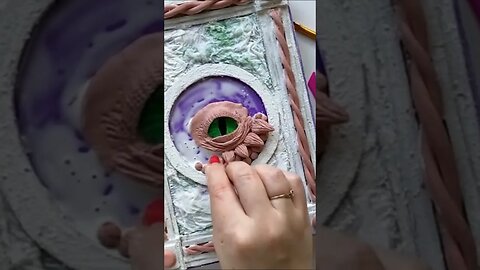 DIY Notepad Decor Idea | 3d dragon eye made of modelling clay | Notebook Cover
