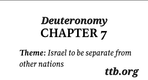 Deuteronomy Chapter 7 (Bible Study)