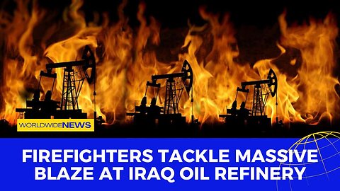 Firefighters Tackle Massive Blaze at Iraq Oil Refinery