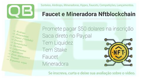 Nftblockchain - Promete pagar $50 em token NFT - Corre