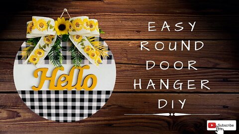 Easy Round Door Hanger Using DT Items| Farmhouse Sunflower Door Hanger DIY| Dollar Store Crafts