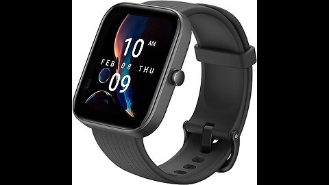 Bip 3 Pro Smart Watch for Android iPhone, Blood Oxygen Heart Rate Monitor, Water-Resistant (Black)