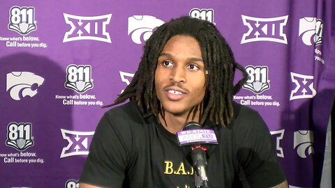 Kansas State Basketball | Cartier Diarra talks about dunk following 74-67 win over Kansas