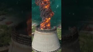 Fire Tornado on the Nuclear Power Plant