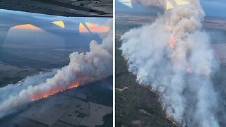 Airplane footage shows devastating wildfire in Grande Prairie, Alberta
