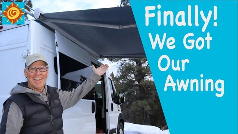 Finally! We Got Our Awning//EP 10 Off-Grid Winter Living/Installing roof rack awning for camper van