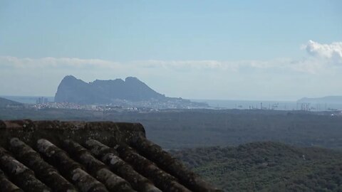 Beautiful Views of Gibraltar and Surrounding Area from up in the Mountains at Castillo de Castellar