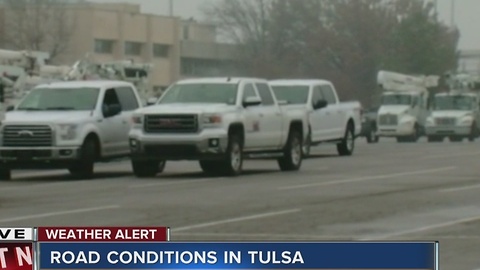 Winter weather midday road conditions