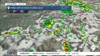 Warm weekend temperatures with a good chance of rain