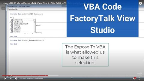 Using VBA Code In FactoryTalk View Studio Site Edition To Acknowledge Alarms