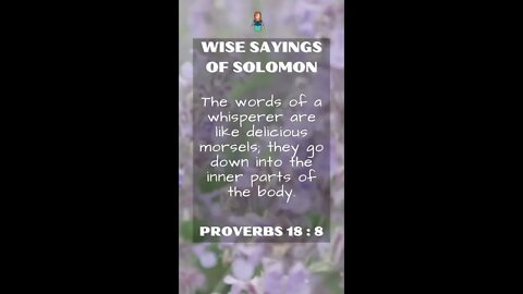 Proverbs 18:8 | NRSV Bible - Wise Sayings of Solomon