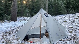 Hot Tent Camping In Snow