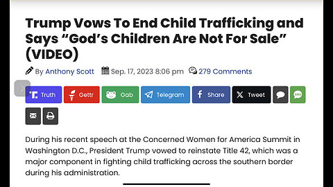 Trump Vows To End Child Trafficking and Says “God’s Children Are Not For Sale” (VIDEO)