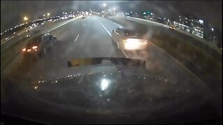 Car Cuts Off Truck On Highway 401