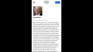 Greg Abbott | Texas Governor #RePost Refusal to denounce [WEF] | Wake Up