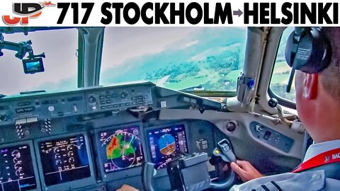 Piloting BOEING 717 Stockholm to Helsinki | Cockpit Views