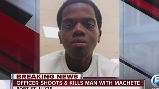 Officer shoots & kills man with machete