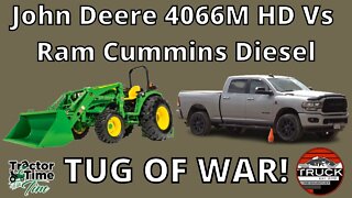 JOHN DEERE VS. RAM 2500 HD TRUCK! Tug-Of-War Challenge with TFLTruck!