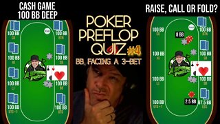 POKER PREFLOP QUIZ FACING A 3-BET ON THE BB #4