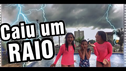 CAIU UM RAIO ⚡️ PERTO DA PISCINA 😱 / desafio da piscina - 3 irmãs demais