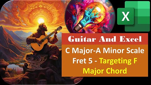 C Major-A Minor Scale Fret 5 – Target F Major Chord 2340 Guitar & Excel