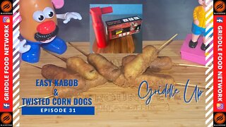 Easy Kabob Maker | Twisted Corn Dogs | How to make Corn Dogs | Blackstone Griddle