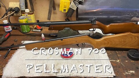 Crossman pellmaster model 700 22 caliber CO2 pellet rifle, tartgets and chronograph numbers