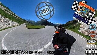 VR 360 Video of riding a Harley Davidson Fatbob in the ALPS | Grimsel to Furka Pass | Euroshred 2022